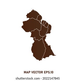 Guyana map High Detailed on white background. Abstract design vector illustration eps 10