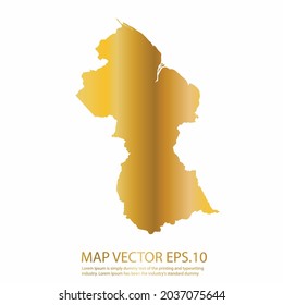 Guyana map High Detailed on white background. gold gradient color. Abstract design vector illustration eps 10