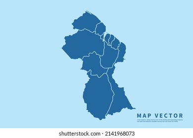 Guyana map High Detailed on blue sky background. Abstract design vector illustration eps 10