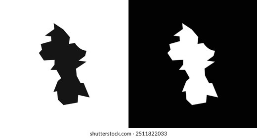Guyana map icon Flat fill set collection