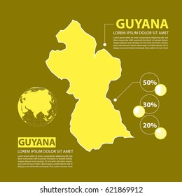 Guyana map infographic
