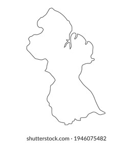 Guyana map on white background
