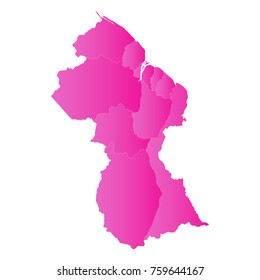 guyana map - pink pastel graphic background . Vector illustration eps 10