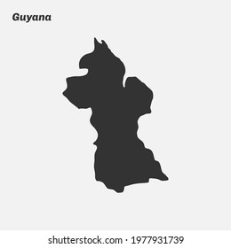 Guyana map silhouette. Vector illustration.