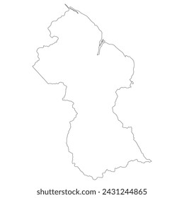 Mapa de Guyana. Mapa de Guyana en color blanco