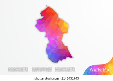 Guyana Map - World Map International vector template with polygon style and gradient colorful isolated on white background for website, design, infographic - Vector illustration eps 10