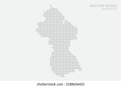 Guyana Map - World map International vector template with grey pixel, grid, grunge, halftone style isolated on white background for education, infographic, design - Vector illustration eps 10