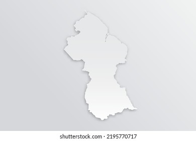 Guyana Map - World map International vector template with 3D, paper style including shadow and white color on grey background for design, education, infographic - Vector illustration eps 10