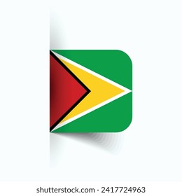 Guyana national flag, Guyana National Day, EPS10. Guyana flag vector icon