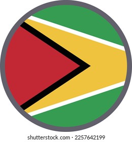 Vector de icono de la bandera nacional de Guyana Material de ilustración