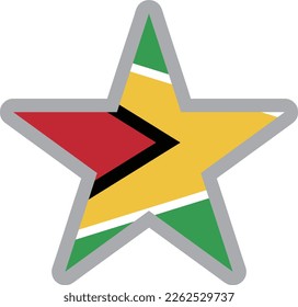 Vector de icono de la bandera nacional de Guyana Material de ilustración