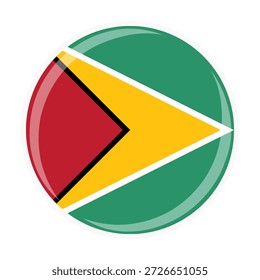 Icono oficial del emblema de la bandera del círculo nacional de Guyana