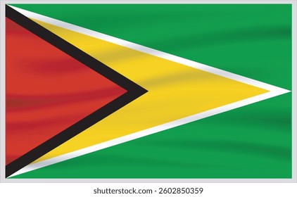 Guyana official flag vector with standard size and proportion. National flag emblem with accurate size and colors.