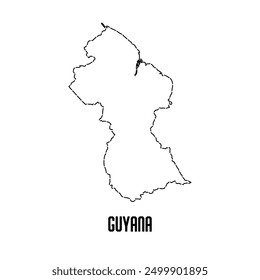 Guyana outline map. Abstract design, vector illustration	