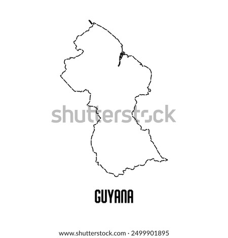 Guyana outline map. Abstract design, vector illustration	