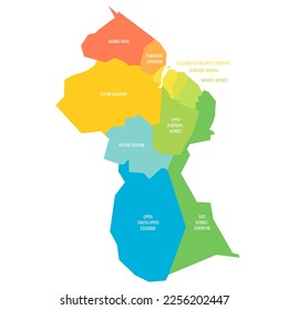 Guyana political map of administrative divisions