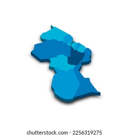 Guyana political map of administrative divisions