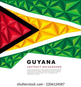 Guyana polygonal flag. Vector illustration. Abstract background in the form of colorful green, black, red, white and yellow stripes of the Guyanese flag. svg