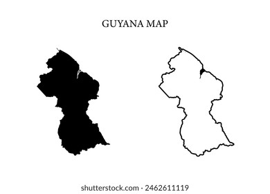 Guyana region country map vector