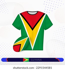 Guyana rugby jersey with rugby ball of Guyana on abstract sport background. Jersey design.