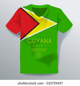 Guyana Shirt : National Shirt Template : Vector Illustration