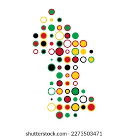 Guyana Silhouette Pixelated pattern map illustration