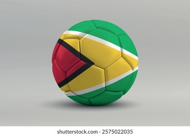 Guyana soccer ball featuring the national flag design on a gray background