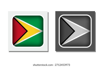 Icono de bandera redondeada de la plaza de Guyana