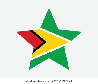 Guyana Star Flag. Guyanese Star Shape Flag. Country National Banner Icon Symbol Vector Flat Artwork Graphic Illustration svg
