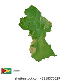 Guyana Topographie Landkarte Vektorgrafik