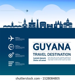 Guyana travel destination grand vector illustration.