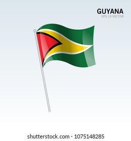 Guyana waving flag isolated on gray background