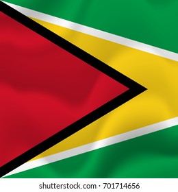 Guyana waving flag. Vector illustration.