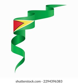 Guyanan flag wavy abstract background. Vector illustration.