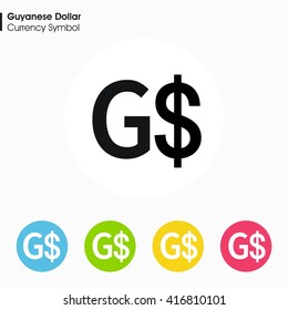 Guyanese Dollar sign icon.Money symbol. Vector illustration.
