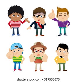 Guys in different poses