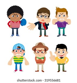 Guys in different poses