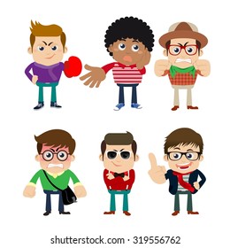 Guys in different poses