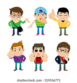 Guys in different poses