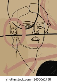  Guy's face drawn in one continuous line
