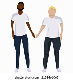 Guys friends lovers vector illustration