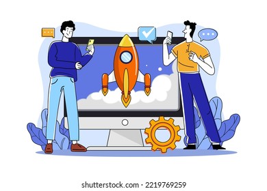 Los chicos están lanzando un inicio en una pantalla virtual