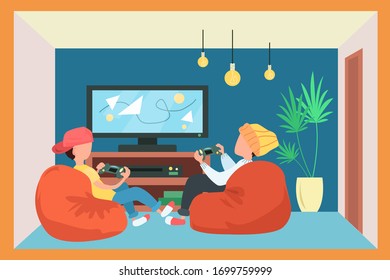Guys playing videogames during pandemic
