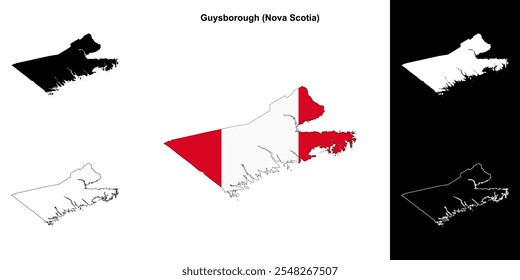 Guysborough county (Nova Scotia) outline map set