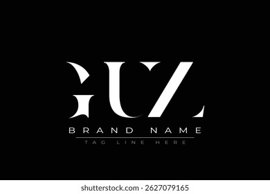 GUZ abstract letter logo design. This logo is designed by three abstract letters.