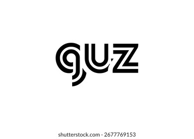 GUZ Creative Unique Modern Letter Logo Design. Elegant Monogram Logo Design with Decorative Elements and Typography