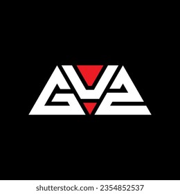 GUZ triangle letter logo design with triangle shape. GUZ triangle logo design monogram. GUZ triangle vector logo template with red color. GUZ triangular logo Simple, Elegant, and Luxurious design.