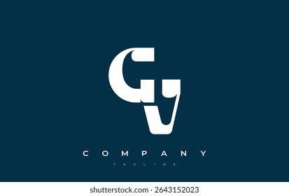GV Abstract Geometric Logo Design. Modern and elegant logo design with simplistic typography elements, showcasing branding excellence.