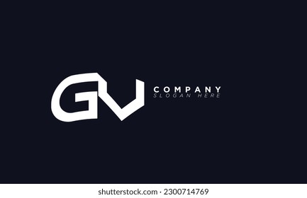 Letras alfabetas de GV Iniciales Logo del Monograma VG