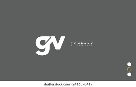  GV Alphabet letters Initials Monogram logo VG, G and V